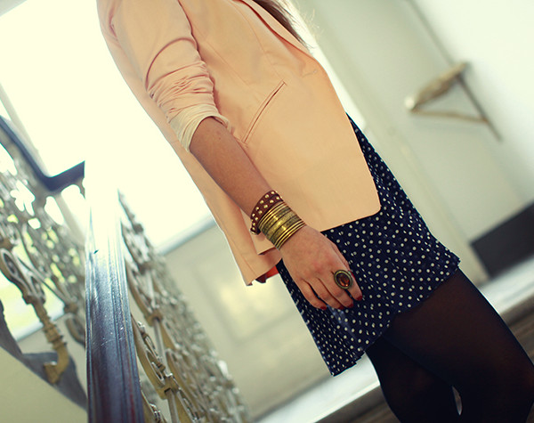 playful dress & classic blazer