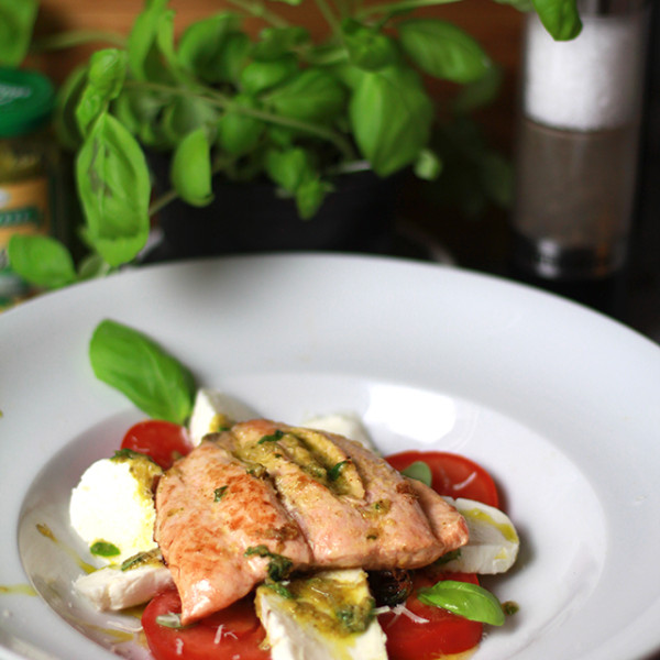 stuffed salmon with caprese