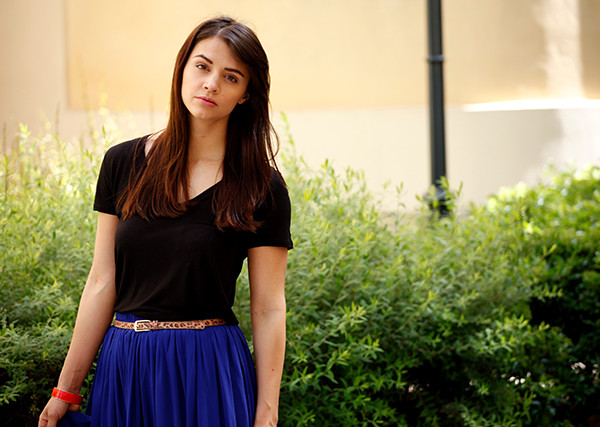 blue maxi skirt