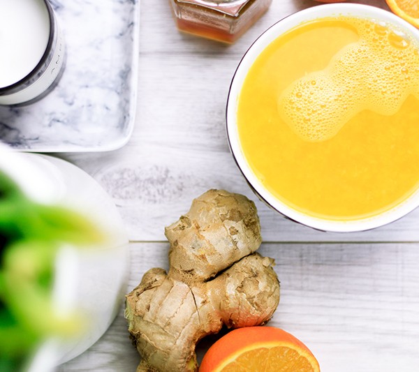 heiße Orange mit Ingwer