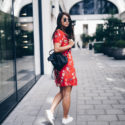 red flower dress